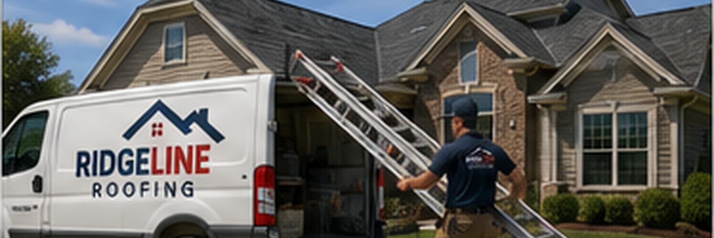 Roofing work on a job in daylight