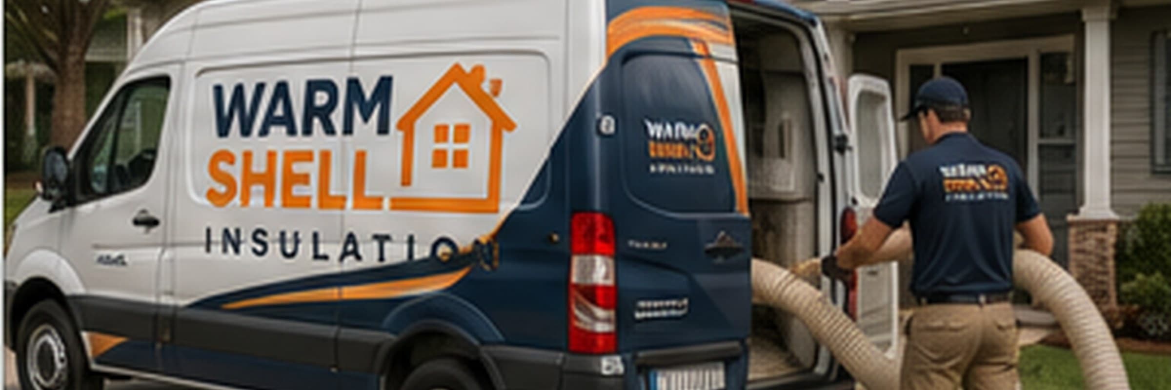 Insulation work on a job in daylight